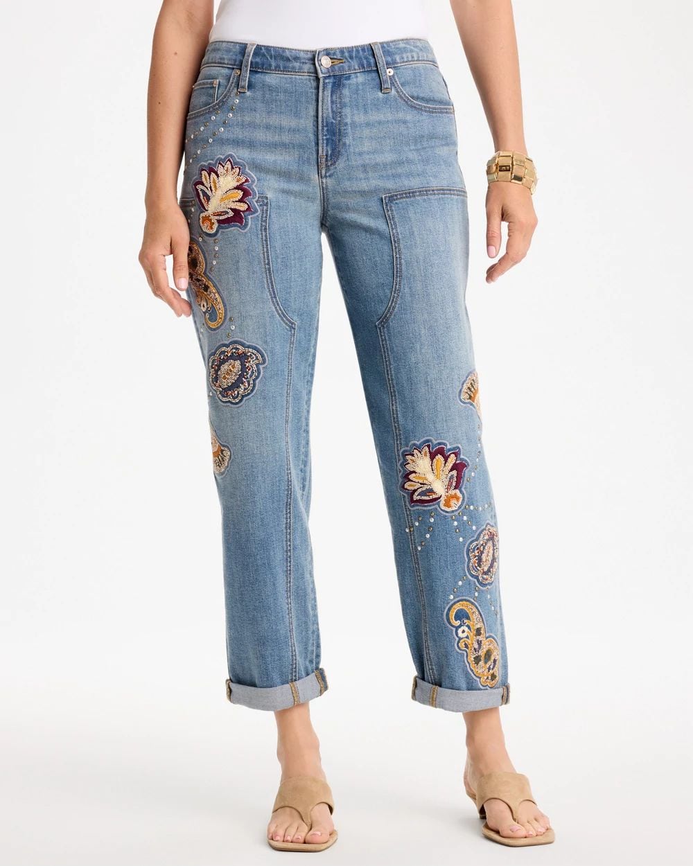 Embellished Vintage Boyfriend Crop Jeans | Chico's